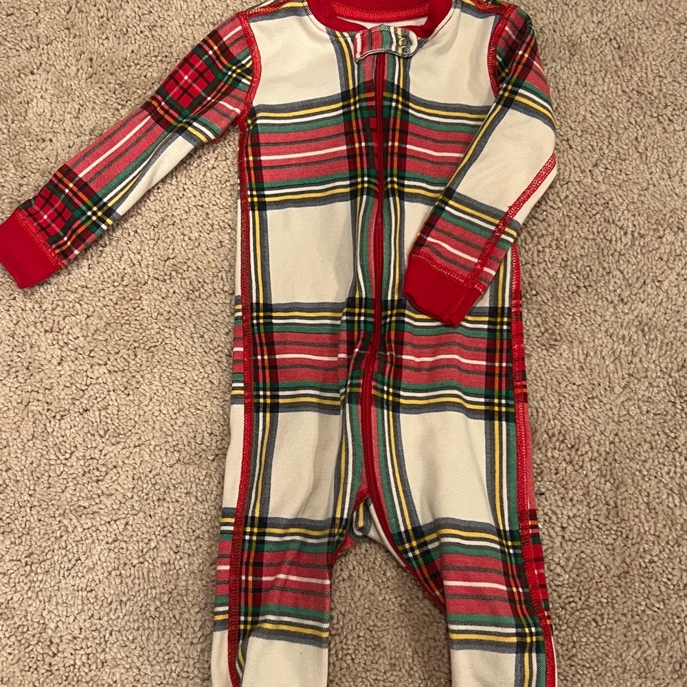 Quince Red Plaid One-Piece Pajamas